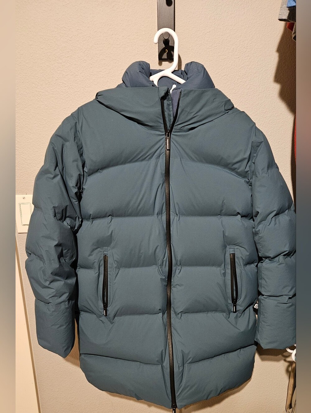 Aritzia Super Puff Hooded Mid Length Puffer Jacket - Dark Teal Size Small NWT